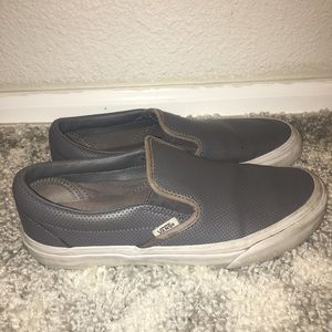 Perforated grey slip on Vans Size 9.5